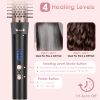 5 in 1 Curling Wand Hair Curling Iron Brush Anti-Tangle Hair Thermal Brush Curler with 4 Heating Levels 360° Rotatable Cable 5 Interchangeable Barrels