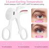 2Pcs Heated Eyelash Curler Electric USB Rechargeable Eyelash Curler Anti-Burn Compact with Comb Heat up Fast Within 8S for All Eye Shapes for Women Ma