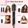 5 In 1 Hot Air Styler Straightener Curler Dryer Automatic Wrap Styler Hair Dryer Brush Set with 3 Temp Settings ALCI Plug Glove Cable Tie 2 Alligator