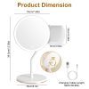 7.48In 5X Magnifying Lighted Makeup Mirror Dimmable Magnification Mirror With Lights Lighted Vanity Mirror with 3 Light Colors