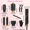 5 In 1 Hot Air Styler Straightener Curler Dryer Automatic Wrap Styler Hair Dryer Brush Set with 3 Temp Settings ALCI Plug Glove Cable Tie 2 Alligator