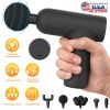 Portable Mini Massage Gun Deep Tissue Percussion Massager with 6 Speeds 5 Interchangeable Massage Heads Muscle Massager for Athletes Office Gym Travel