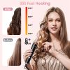 5 in 1 Curling Wand Hair Curling Iron Brush Anti-Tangle Hair Thermal Brush Curler with 4 Heating Levels 360° Rotatable Cable 5 Interchangeable Barrels