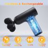Portable Mini Massage Gun Deep Tissue Percussion Massager with 6 Speeds 5 Interchangeable Massage Heads Muscle Massager for Athletes Office Gym Travel