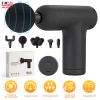 Portable Mini Massage Gun Deep Tissue Percussion Massager with 6 Speeds 5 Interchangeable Massage Heads Muscle Massager for Athletes Office Gym Travel