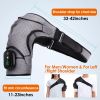 Cordless Shoulder Heating Pad Rechargeable Heated Shoulder Wrap Massager Shoulder Brace Supports with 3 Heating Levels 3 Vibration Modes for Left Righ