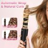 5 In 1 Hot Air Styler Straightener Curler Dryer Automatic Wrap Styler Hair Dryer Brush Set with 3 Temp Settings ALCI Plug Glove Cable Tie 2 Alligator