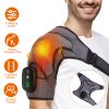 Cordless Shoulder Heating Pad Rechargeable Heated Shoulder Wrap Massager Shoulder Brace Supports with 3 Heating Levels 3 Vibration Modes for Left Righ