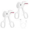 2Pcs Heated Eyelash Curler Electric USB Rechargeable Eyelash Curler Anti-Burn Compact with Comb Heat up Fast Within 8S for All Eye Shapes for Women Ma
