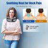 2 In 1 Neck Massager Pillow with Heat Electric Memory Foam Travel Pillow Shiatsu Neck Massager with 3 Speeds Timer for Home Office Travel