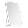5.98x8.62in Lighted Makeup Mirror Vanity Desk Mirror Small LED Mirror with 3 Light Colors Touch Screen Brightness Adjustable USB Rechargeable