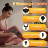 Portable Mini Massage Gun Deep Tissue Percussion Massager with 6 Speeds 5 Interchangeable Massage Heads Muscle Massager for Athletes Office Gym Travel