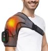 Cordless Shoulder Heating Pad Rechargeable Heated Shoulder Wrap Massager Shoulder Brace Supports with 3 Heating Levels 3 Vibration Modes for Left Righ