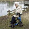Aluminum Rollator Walker with Seat Backrest Foldable Rolling Walker with 220LBS Max Load 31-36in Adjustable Height 8in Wheels for Seniors Adult Mobili