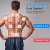 4 Channel TENS Unit Muscle Stimulator Rechargeable Digital TENS Muscle Massager with 48 Modes 20 Intensity Levels 8 Pads Timer
