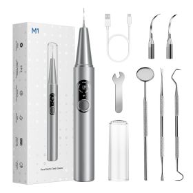Home stone-removing device, visual ultrasonic dental cleaner for removing tartar and dental plaque, crescent-shaped dental cleaning tool
