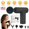 Portable Mini Massage Gun Deep Tissue Percussion Massager with 6 Speeds 5 Interchangeable Massage Heads Muscle Massager for Athletes Office Gym Travel