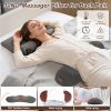 3 In 1 Electric Lumbar Massager Support Pillow Plug-in Memory Foam Lower Back Massager with Heat Vibration Airbag Stretching Adapter for Pain Relief