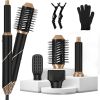 5 In 1 Hot Air Styler Straightener Curler Dryer Automatic Wrap Styler Hair Dryer Brush Set with 3 Temp Settings ALCI Plug Glove Cable Tie 2 Alligator