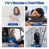 2 In 1 Neck Massager Pillow with Heat Electric Memory Foam Travel Pillow Shiatsu Neck Massager with 3 Speeds Timer for Home Office Travel