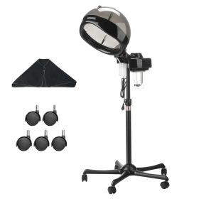 Professional Hair Steamer for Deep Conditioning, 11.81-inch Hooded Ionic Hair Steamer with 2 Modes, Height-Adjustable Standing Hair Steamer with Timer