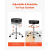 Rolling Stool with Wheels, 450 LBS Weight Capacity Round Rolling Stool Chair, Height Adjustable Thickened PU Leather Swivel Stool for Salon, Spa