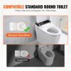 Raised Toilet Seat, 3.5" Height Raised, 300 lbs Weight Capacity, for Standard Round Toilet, Aluminum Handrail, with EVA Armrest Padding, for Elderly