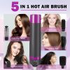 5 in 1 Hair Dryer Brush, Negative Ion Blow Dryer Brush Set for Hair Drying Straightening Curling Styling On Hair Care - 1200W - Black/Red