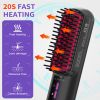 Hair Straightener Brush, Ionic Plus Steam Straightening Brush for Smooth, Anti-frizz Hair, Anti-Scald Ceramic Straightening Comb