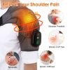 Cordless Shoulder Heating Pad Rechargeable Heated Shoulder Wrap Massager Shoulder Brace Supports with 3 Heating Levels 3 Vibration Modes for Left Righ