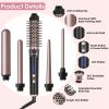 5 in 1 Curling Wand Hair Curling Iron Brush Anti-Tangle Hair Thermal Brush Curler with 4 Heating Levels 360° Rotatable Cable 5 Interchangeable Barrels