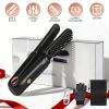 2 In 1 Ceramic Hair Straightener Flat Iron Cordless Hair Straightener Brush Hair Portable Styling Iron with Carry Bag Anti-scald Gloves 2 Hairpins