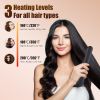 2 In 1 Ceramic Hair Straightener Flat Iron Cordless Hair Straightener Brush Hair Portable Styling Iron with Carry Bag Anti-scald Gloves 2 Hairpins