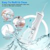 Portable Water Dental Flosser Cordless Rechargeable Dental Oral Irrigator IPX7 Waterproof Teeth Cleaner with 4 Modes 4 Nozzles 10.15oz Detachable Wate