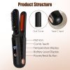 2 In 1 Ceramic Hair Straightener Flat Iron Cordless Hair Straightener Brush Hair Portable Styling Iron with Carry Bag Anti-scald Gloves 2 Hairpins