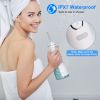 Portable Water Dental Flosser Cordless Rechargeable Dental Oral Irrigator IPX7 Waterproof Teeth Cleaner with 4 Modes 4 Nozzles 10.15oz Detachable Wate