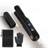 2 In 1 Ceramic Hair Straightener Flat Iron Cordless Hair Straightener Brush Hair Portable Styling Iron with Carry Bag Anti-scald Gloves 2 Hairpins