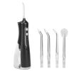 Portable Water Dental Flosser Cordless Rechargeable Dental Oral Irrigator IPX7 Waterproof Teeth Cleaner with 4 Modes 4 Nozzles 10.15oz Detachable Wate