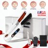 2 In 1 Ceramic Hair Straightener Flat Iron Cordless Hair Straightener Brush Hair Portable Styling Iron with Carry Bag Anti-scald Gloves 2 Hairpins