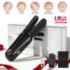 2 In 1 Ceramic Hair Straightener Flat Iron Cordless Hair Straightener Brush Hair Portable Styling Iron with Carry Bag Anti-scald Gloves 2 Hairpins