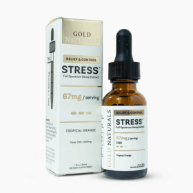 Stress Relief Tincture – Full-Spectrum Hemp Extract with CBD, CBN & CBG - Fast-Acting Natural Calm & Relaxation (Strength: Medium, size: 30 ML)