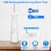 Portable Water Dental Flosser Cordless Rechargeable Dental Oral Irrigator IPX7 Waterproof Teeth Cleaner with 4 Modes 4 Nozzles 10.15oz Detachable Wate