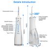 Portable Water Dental Flosser Cordless Rechargeable Dental Oral Irrigator IPX7 Waterproof Teeth Cleaner with 4 Modes 4 Nozzles 10.15oz Detachable Wate