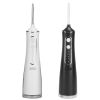 Portable Water Dental Flosser Cordless Rechargeable Dental Oral Irrigator IPX7 Waterproof Teeth Cleaner with 4 Modes 4 Nozzles 10.15oz Detachable Wate