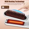 2 In 1 Ceramic Hair Straightener Flat Iron Cordless Hair Straightener Brush Hair Portable Styling Iron with Carry Bag Anti-scald Gloves 2 Hairpins