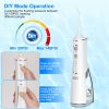 Portable Water Dental Flosser Cordless Rechargeable Dental Oral Irrigator IPX7 Waterproof Teeth Cleaner with 4 Modes 4 Nozzles 10.15oz Detachable Wate