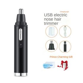 1PC Electric Nose Hair Trimmer USB Rechargeable Ear Nose Hair Trimmer Shaver Razor For Men Hair Removal (Items: Nose Hair Trimmer, Color: BLACK)