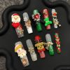 2026 Gothic charm meticulously crafted wearable nails, Valentine's Day long square press-on false nail set, hand-made false nail pieces