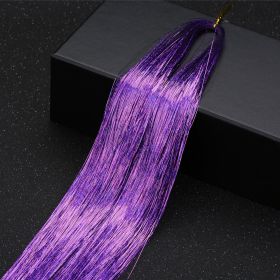 12 Colors Holographic Glitter Tinsel Hair Extensions, Sparkle Rainbow Hair Strands Hair Accessories (Style: light purple)