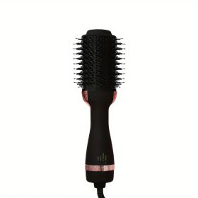 3-in-1 Hair Dryer Brush - Straighten and Style Your Hair with Hot Air Brush - Perfect for Damage-Free Hair Care (Color: BLACK)